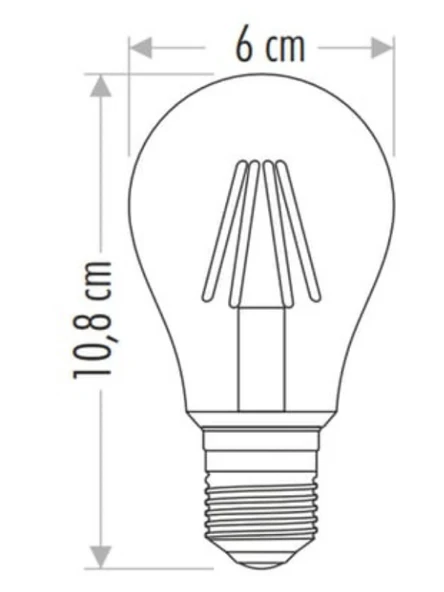 (4 Adet) Cata CT-4218 8W (60W) 3000K (Sarı Işık) Dim Edilebilir E27 Duylu (Kalın Duy) Led Filament Ampul - 4