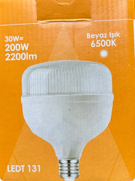 (6 Adet) Osaka 30W (200W) 6500K (Beyaz Işık) E27 Duylu (Kalın Duy) Torch Led Ampul (Yeni Model) - Resim 2