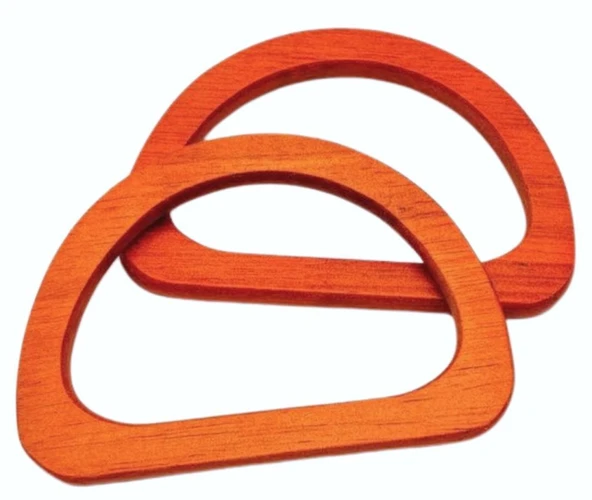 Çanta Aksesuar D Model 12x8 cm Taba Renk Ahşap Çanta Sapı ürün görseli 1