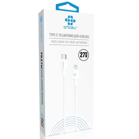 27W PD Lightning iphone Şarj Kablosu Arbaks ARB-076 ürün görseli