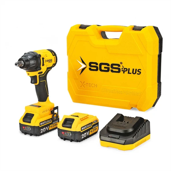 SGS5502 - 1/2 - 20 Volt 4 Amper 330 Nm Tork Akülü Darbeli Somun Sıkma Sökme Makina Seti Çift Akülü - 3