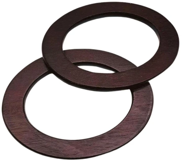 Çanta Aksesuar Oval Model 15x11 cm Kahve Renk Ahşap Çanta Sapı