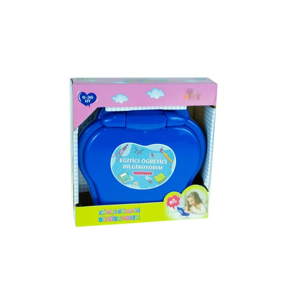 Oyuncak Mini Laptop Eğitici Öğretici Bilgisayarım Türkçe Mavi - Resim 3