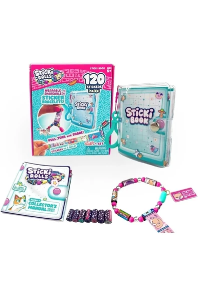 Sticki Rols Bant Kapsülü 120 Stickerlı Bileklik Çıkartmalı Etiket - 2