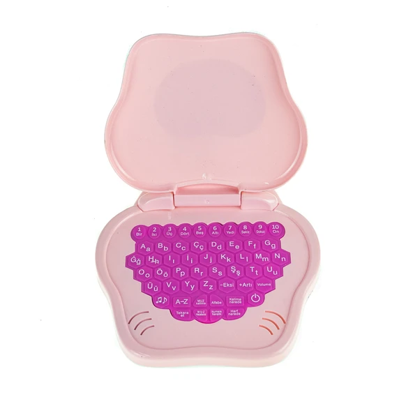 Oyuncak Mini Laptop Eğitici Öğretici Bilgisayarım Türkçe Pembe