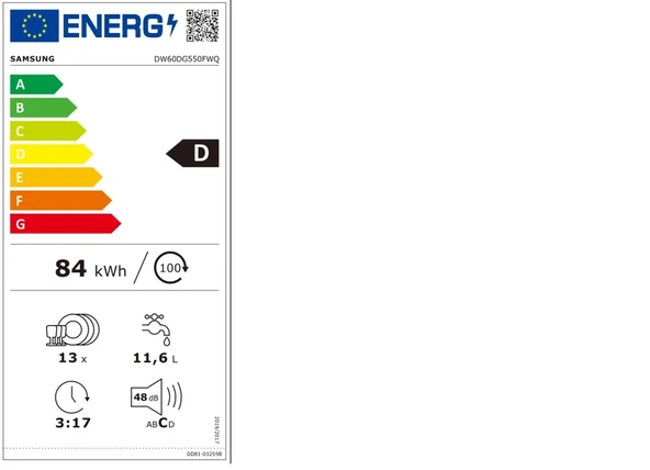 Samsung DW60DG550FWQTR 5 Programlı 13 Kişilik Beyaz Bulaşık Makinesi - 5