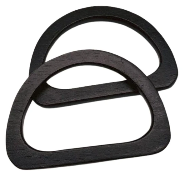 Çanta Aksesuar D Model 12x8 cm Siyah Renk Ahşap Çanta Sapı