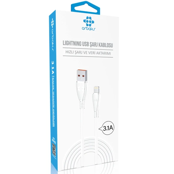 3.1A iphone Şarj Kablosu Arbaks ARB-52 ürün görseli 1