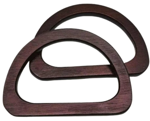 Çanta Aksesuar D Model 12x8 cm Kahve Renk Ahşap Çanta Sapı