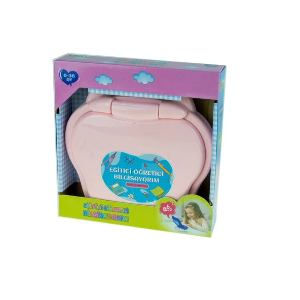 Oyuncak Mini Laptop Eğitici Öğretici Bilgisayarım Türkçe Pembe - 3