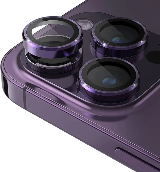16 Pro / 15 Pro / 14 Pro / 16 Pro Max / 15 Pro Max / 14 Pro Max - Kamera Lens Koruyucu (Mor) ürün görseli