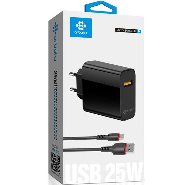 4.1A 25W QC3 TYPE-C Hızlı Şarj Aleti Arbaks Arb-015 ürün görseli