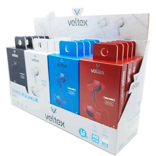 Veltex Mikrofonlu Silikonlu Kablolu Kulaklık (RENKLİ) VTX-201