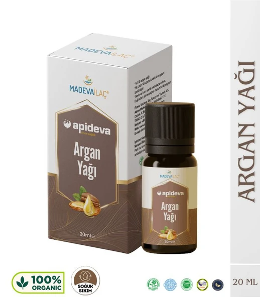 ARGAN YAĞI SOĞUK SIKIM %100 SAF 20ml Apideva