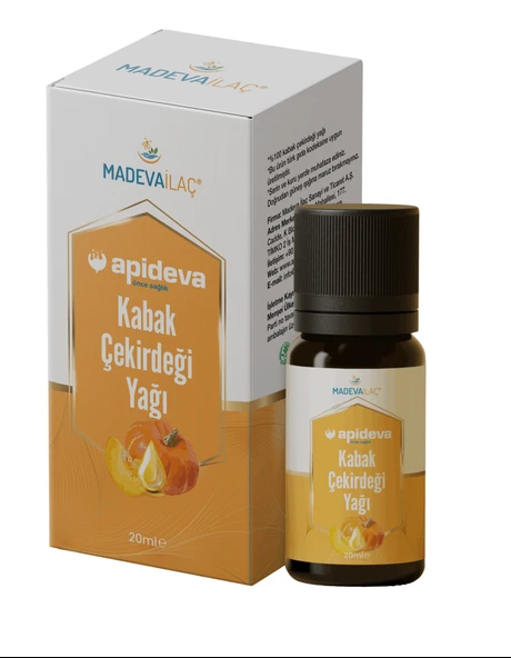 KABAK ÇEKİRDEĞİ YAĞI SOĞUK SIKIM %100 SAF 20ml Apideva