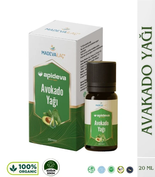 AVAKADO YAĞI SOĞUK SIKIM %100 SAF 20ml Apideva
