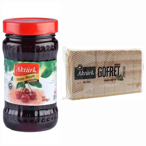 AKTÜRK 380 GR VİŞNE REÇELİ VE 200 GR AKTÜRK KAKAOLU GOFRET