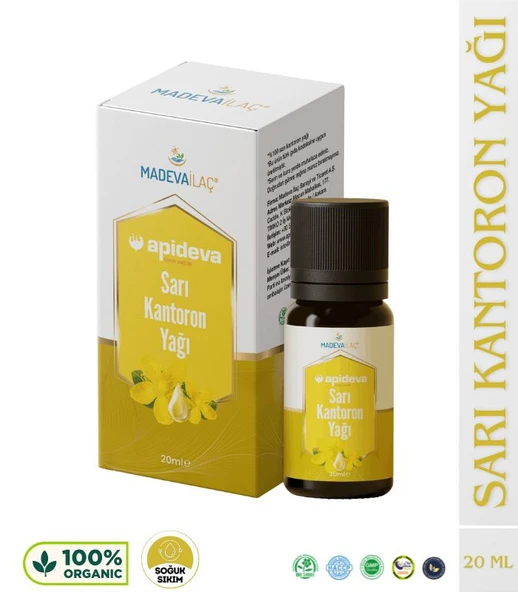 SARI KANTORON YAĞI SOĞUK SIKIM %100 SAF 20ml Apideva