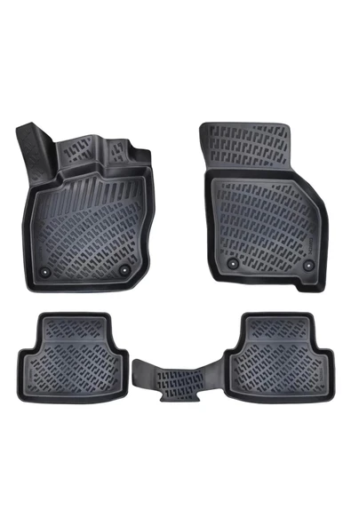 Volvo S90 2016 Sonrası 3D Siyah Kokusuz Havuzulu Paspas Takımı ürün görseli 1