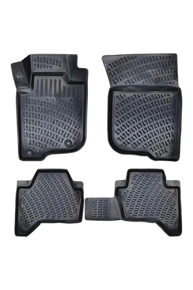 Mitsubishi L200 Tornado paket 2019 Sonrası 3D Siyah Kokusuz Havuzlu Paspas Takımı Uyumlu ürün görseli 1