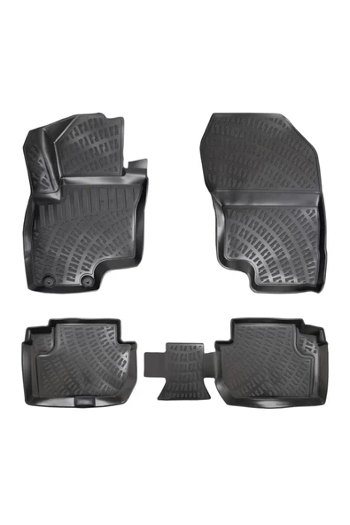 Mitsubishi Outlander 2013-2018  Uyumlu 3D Siyah Kokusuz Havuzulu Paspas Takımı ürün görseli 1