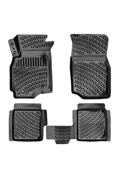 Mitsubishi Lancer 2001-2007 Uyumlu 3D Siyah Kokusuz Havuzulu Paspas Takımı ürün görseli 1