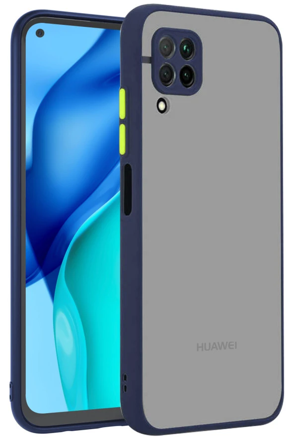 Huawei P40 Lite Kılıf Şeffaf Mat Kamera Köşe Korumalı Pürüzsüz Sert