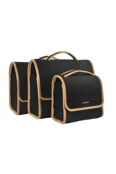 Mini-Midi-Maxi 3'lü Bagaj Çantası Seti, Kenar Renk Krem ürün görseli