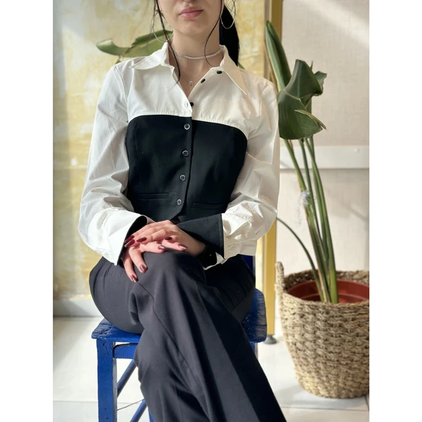 Detaylı Gömlek Siyah