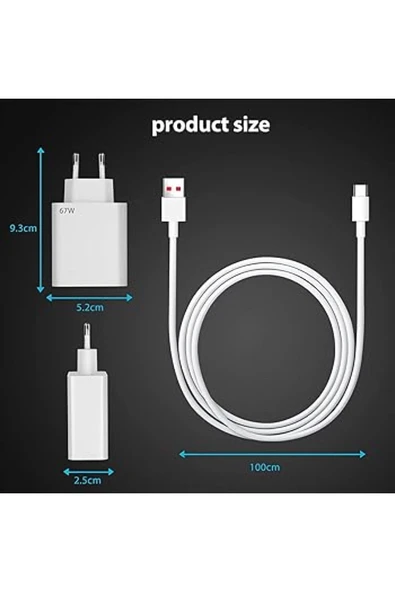 ENALP Type-c 67w (WATT) Turbo Hızlı Şarj Aleti Adaptörü Ve Kablosu (SET)