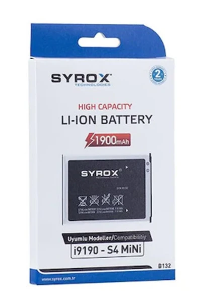 Syrox Samsung S4 Mini I9190 Batarya Pil 1900mah