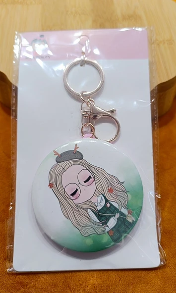 Monalisa Home Lüks Küçük Boy Figürlü Çift Taraflı Anahtarlıklı  Ayna