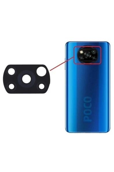 Sentech Poco X3 Nfc Pocophone X3 Arka Kamera Camı Lensi Yapışkanlı - 1
