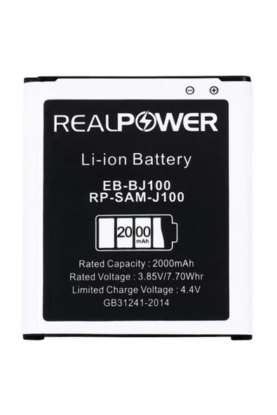 realpower Samsung Galaxy J1 J100 Batarya Pil 2000mah Eb-bj100bbe Rp-sam-j100 Ithalatçı Garantili