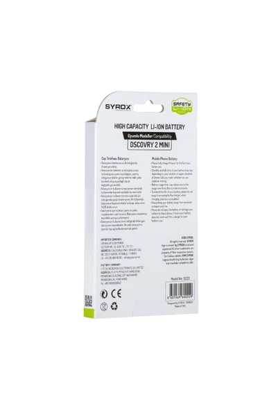 Syrox General Mobile Discovery 2 Mini Batarya 1800 Mah B222 - 3