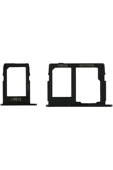 ENALP SAMSUNG J7 PRİME -J5 PRİME uyumlu SİM KART TEPSİSİ ÇEKMECESİ YUVASI SETİ (SİYAH ) - 1