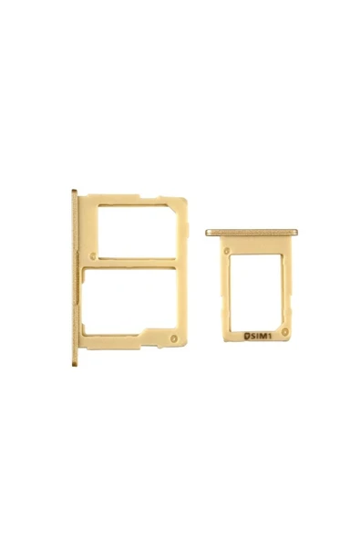 tekyerdenal Gold Çift Samsung Galaxy J7 Prime G610 Uyumlu Sim Kart Tepsisi