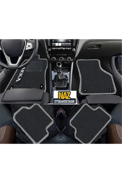 BMW 6 SERİSİ F13 Coupe 2011 - 2017  Siyah Halı Gri Kenar Petek Topuk
