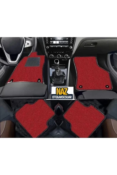 Audi TT MK3 2015+ Kırmızı Halı Siyah Kenar Petek Topuk