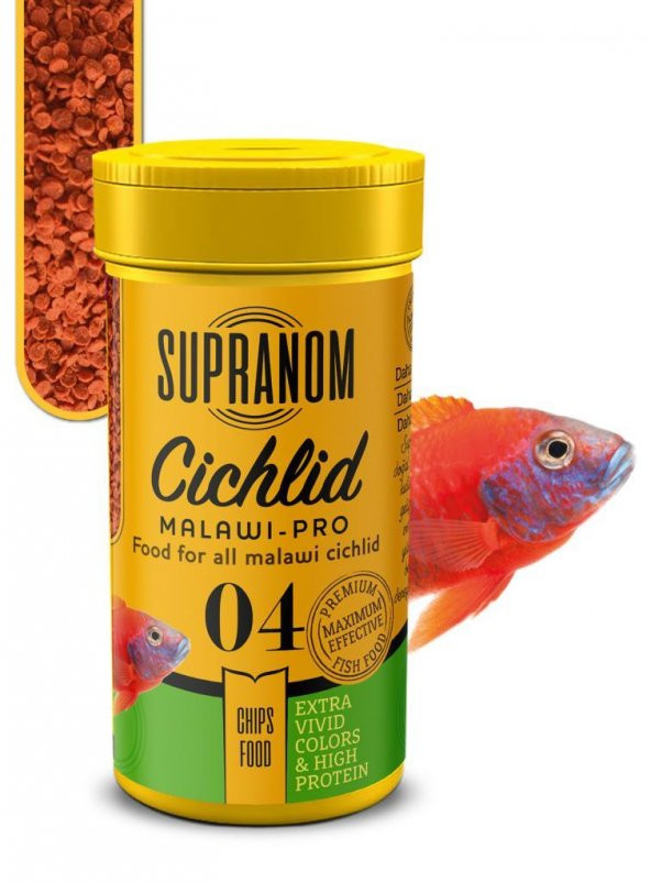 Supranom cichlid balık yemi malawi-pro chips food 100ml (04)