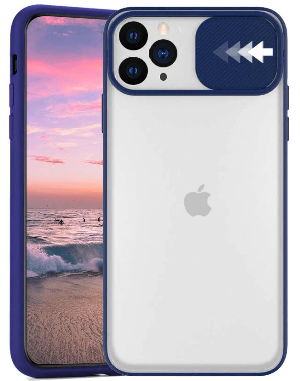 Apple iPhone 11 Pro Kılıf Kamera Korumalı Kızaklı Şeffaf Sert Kapak