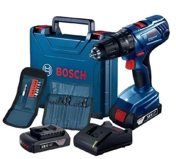 Bosch Professional GSB 180-LI 2.0 Ah Çift Akülü Darbeli Vidalama Makinesi + 23 Parça Set - 06019F8308