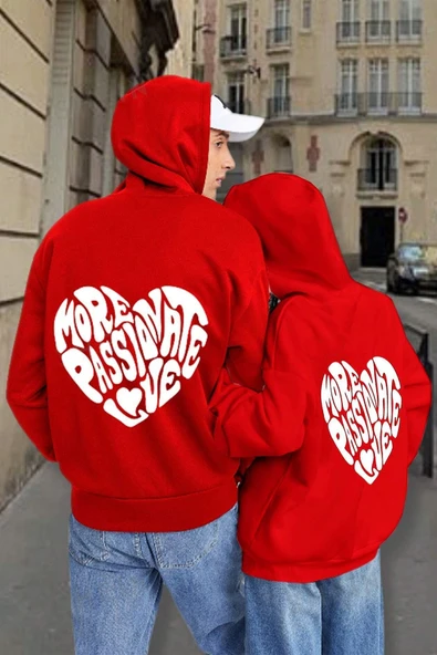 More Love Baskılı  Pamuklu Oversize Sweatshirt - Resim 5