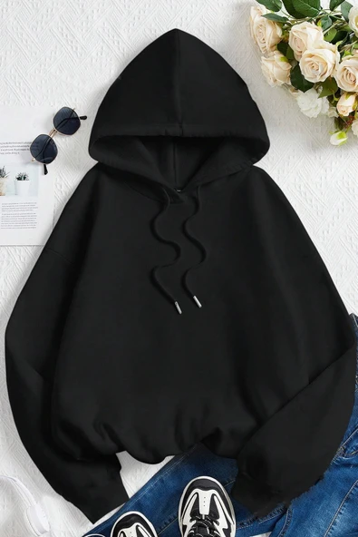 More Love Baskılı  Pamuklu Oversize Sweatshirt - Resim 9