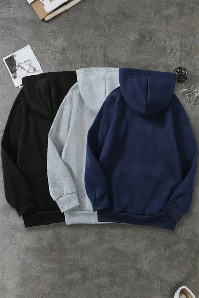3'lu Paket Baskılı Oversize Unisex Sweatshirt - 10