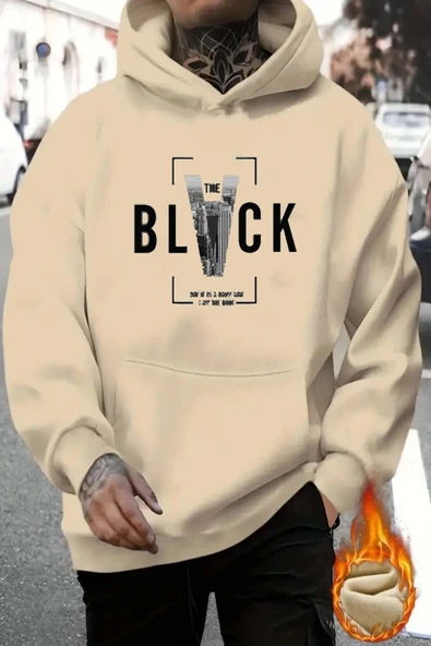 Black Baskılı  Pamuklu Oversize Sweatshirt - Resim 7