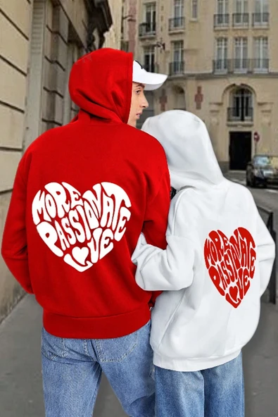 More Love Baskılı  Pamuklu Oversize Sweatshirt - Resim 2