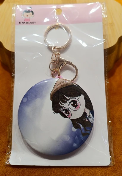 Monalisa Home Lüks Küçük Boy Figürlü Çift Taraflı Anahtarlıklı  Ayna