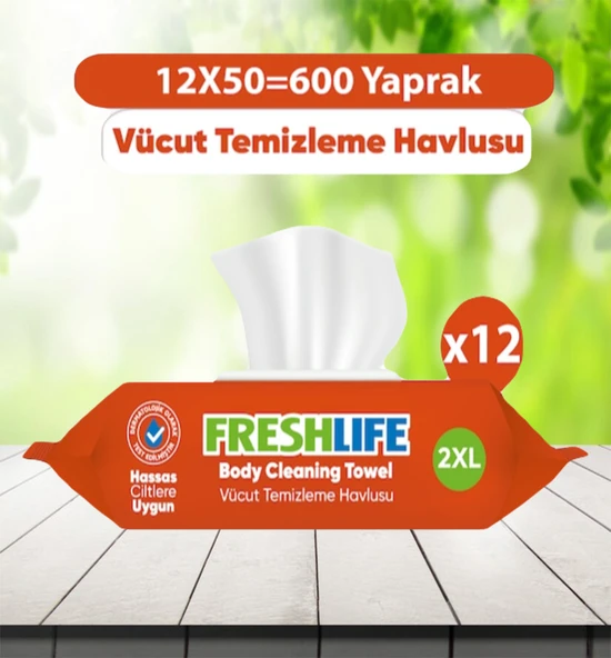 Freshlife Vücut Temizleme Havlusu 12x50 600 Yaprak