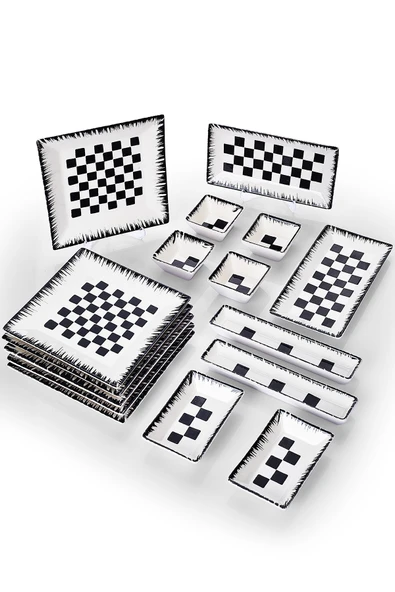 Piatti Naturali 16 Parça 6 Kişilik Dama Kahvaltı Takımı Handmade Kahvaltılık Sunum Seti Servis Tabakları - 3